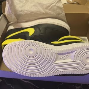 Yellow and black Air Force ones size 6